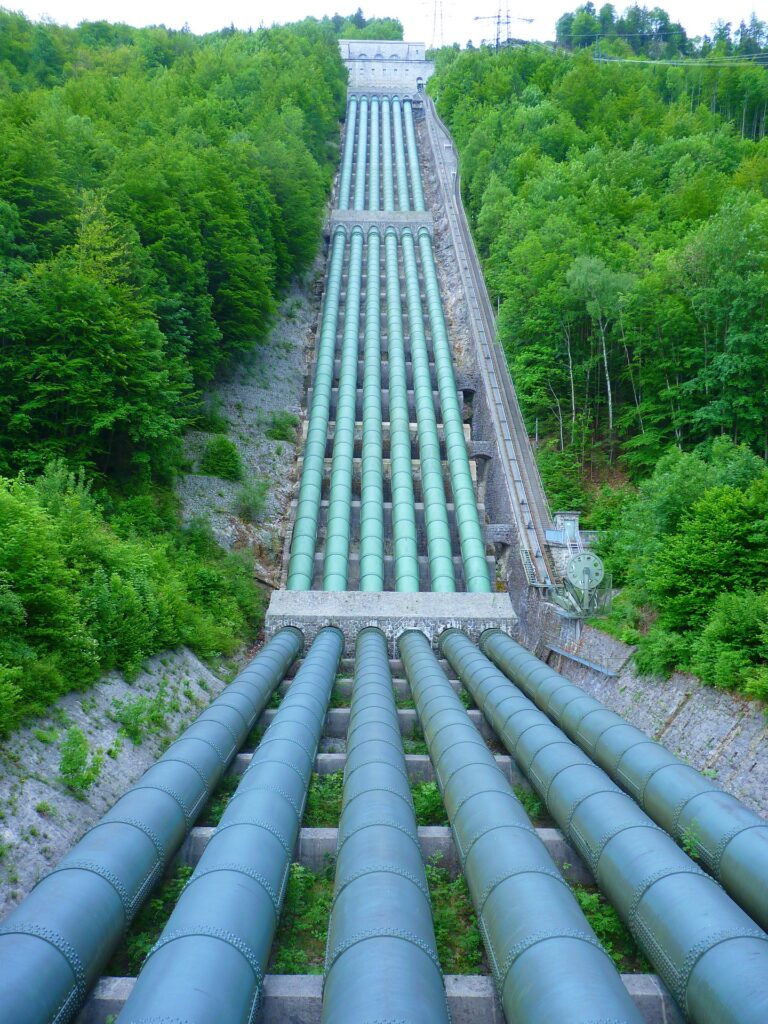 Penstocks for hydropower.